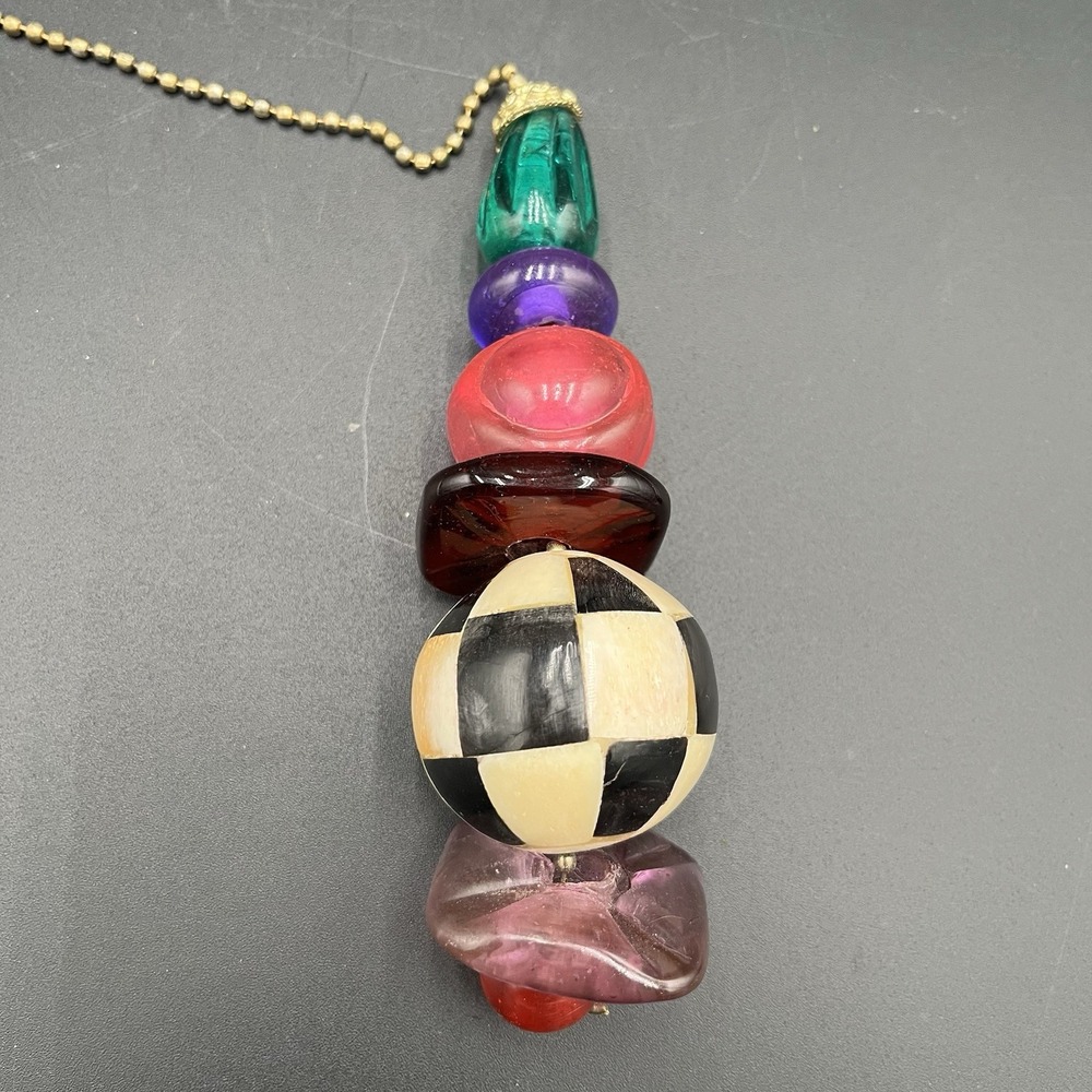 Handmade Chunky Funky Ceiling Fan Pulls Whimsical Multicolor Glass Beads